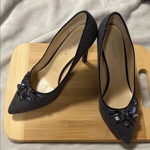 Nine West Bejeweled Wool Heels Size 6